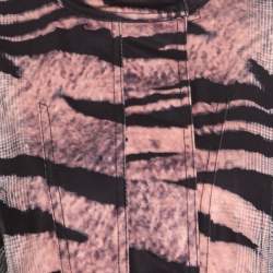 Pre Owned McQ by Alexander McQueen Multicolor Houndstooth and Animal Printed Angular Peplum Jacket S