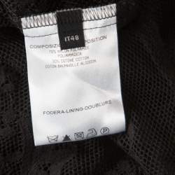 Pre Owned McQ By Alexander McQueen Black Floral Lace Long Sleeve Blouse L