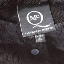 Pre Owned McQ By Alexander McQueen Black Floral Lace Long Sleeve Blouse L