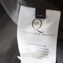 Pre Owned McQ by Alexander McQueen Black Crepe Paneled Zip Detail Skirt M