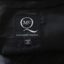 Pre Owned McQ by Alexander McQueen Black Crepe Paneled Zip Detail Skirt M