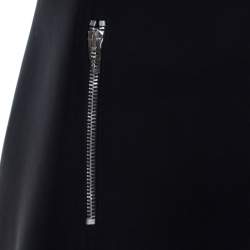 Pre Owned McQ by Alexander McQueen Black Crepe Paneled Zip Detail Skirt M