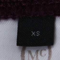 Pre Owned McQ by Alexander McQueen Burgundy Knit Swallow Embellished Jumper XS 