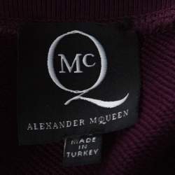 Pre Owned McQ by Alexander McQueen Burgundy Knit Swallow Embellished Jumper XS 