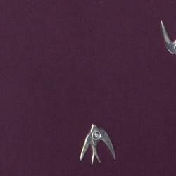 Pre Owned McQ by Alexander McQueen Burgundy Knit Swallow Embellished Jumper XS 