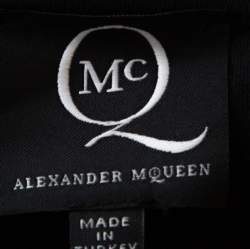 Pre Owned McQ by Alexander McQueen Black Logo Patch Detail T-Shirt XS