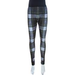 McQ by Alexander McQueen Green Printed Stretch Knit Leggings M