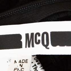 Pre Owned McQ by Alexander McQueen Black Shirred Tulle Peplum Top S