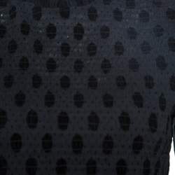 Pre Owned McQ by Alexander McQueen Black Shirred Tulle Peplum Top S