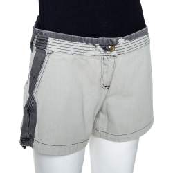 McQ by Alexander McQueen Grey Denim Back Cutout Detail Shorts M