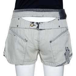 McQ by Alexander McQueen Grey Denim Back Cutout Detail Shorts M