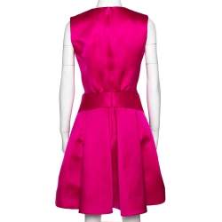Pre Owned McQ by Alexander McQueen Pink Satin Gather Back Detail Cocktail Dress S