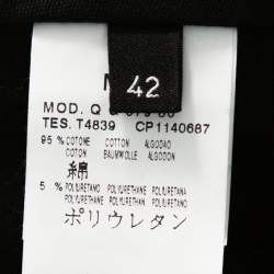 Pre Owned McQ by Alexander McQueen Black Cotton Structured A Line Skirt M