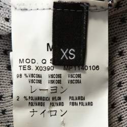 Pre Owned McQ by Alexander McQueen Monochrome Patterned Stretch Knit Button Detail Skirt XS