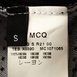 Pre Owned McQ by Alexander McQueen Monochrome Patterned Stretch Knit Button Detail Skirt S