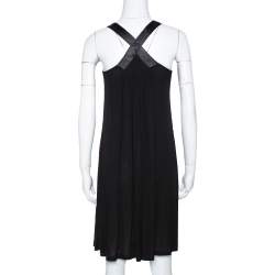 Pre Owned McQ by Alexander McQueen Black Jersey Cowl Neck Dress XS