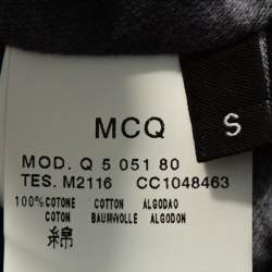 McQ by Alexander McQueen Graphite Printed Cotton Jersey Hooded Dress S