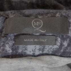 McQ by Alexander McQueen Graphite Printed Cotton Jersey Hooded Dress XS