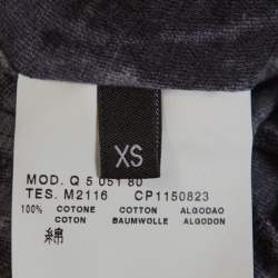 McQ by Alexander McQueen Graphite Printed Cotton Jersey Hooded Dress XS