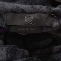 Pre Owned McQ by Alexander McQueen Graphite Printed Cotton Jersey Hooded Dress S