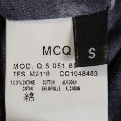 Pre Owned McQ by Alexander McQueen Graphite Printed Cotton Jersey Hooded Dress S