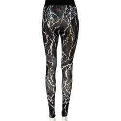 Pre Owned McQ by Alexander McQueen Monochrome Printed Jersey Leggings S