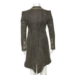 McQ by Alexander McQueen Grey Linen Button Front Blazer Coat S