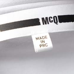 Pre Owned McQ by Alexander McQueen White Cotton Eyelet Trimmed Ruffled T-Shirt S