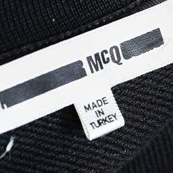 Pre Owned McQ by Alexander McQueen Black Logo Embroidered Cotton Knit Sweatshirt M