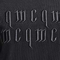 Pre Owned McQ by Alexander McQueen Black Logo Embroidered Cotton Knit Sweatshirt M