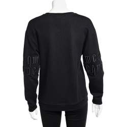 Pre Owned McQ by Alexander McQueen Black Logo Embroidered Cotton Knit Sweatshirt M