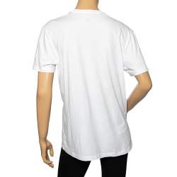 McQ by Alexander McQueen White Cotton Floral Print Top M