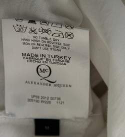 McQ by Alexander McQueen White Cotton Floral Print Top M