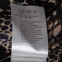 Pre Owned McQ by Alexander McQueen Multicolor Croc Printed Silk Long Sleeve Blouse M