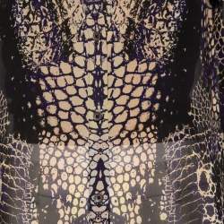 Pre Owned McQ by Alexander McQueen Multicolor Croc Printed Silk Long Sleeve Blouse M