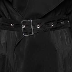 McQ by Alexander McQueen Black Crepe Lace Hem Coat L