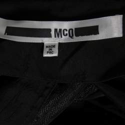 McQ by Alexander McQueen Black Crepe Lace Hem Coat L