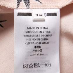 Pre Owned McQ by Alexander McQueen Pink Crepe Swallow Motif Neck Tie Dress M