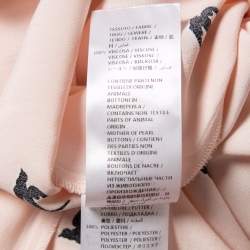 Pre Owned McQ by Alexander McQueen Pink Crepe Swallow Motif Neck Tie Dress M