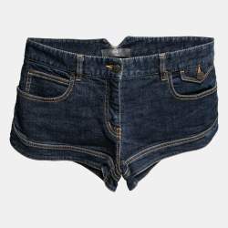 McQ by Alexander McQueen Blue Denim Applique Detail Shorts S