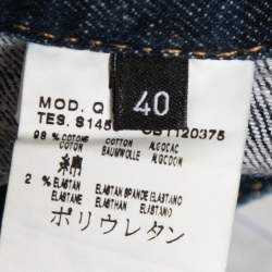 McQ by Alexander McQueen Blue Denim Applique Detail Shorts S