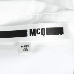 Pre Owned McQ by Alexander McQueen White Eyelet Embroidered Cotton Shirtdress L