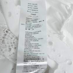 Pre Owned McQ by Alexander McQueen White Eyelet Embroidered Cotton Shirtdress L