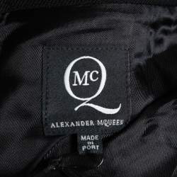 Pre Owned McQ by Alexander McQueen Black Wool Layered Asymmetric Skirt XS