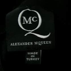 McQ By Alexander McQueen Black & Blue Printed Cotton Pencil Skirt S