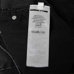 Pre Owned McQ by Alexander McQueen Black Denim & Faux Leather Jeans S Waist 28
