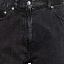 Pre Owned McQ by Alexander McQueen Black Denim & Faux Leather Jeans S Waist 28