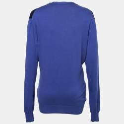 McQ by Alexander McQueen Blue Knit Button Front Long Sleeve Cardigan L