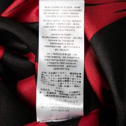 Pre Owned McQ By Alexander McQueen Black & Red Floral Print Satin Flare Sleeve Dress M