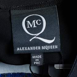 McQ by Alexander McQueen Black Printed Crepe Sleeveless Top S